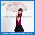 Impression Cadeau promotionnel Straight Plastic Flower Transparent Clear PVC Umbrella